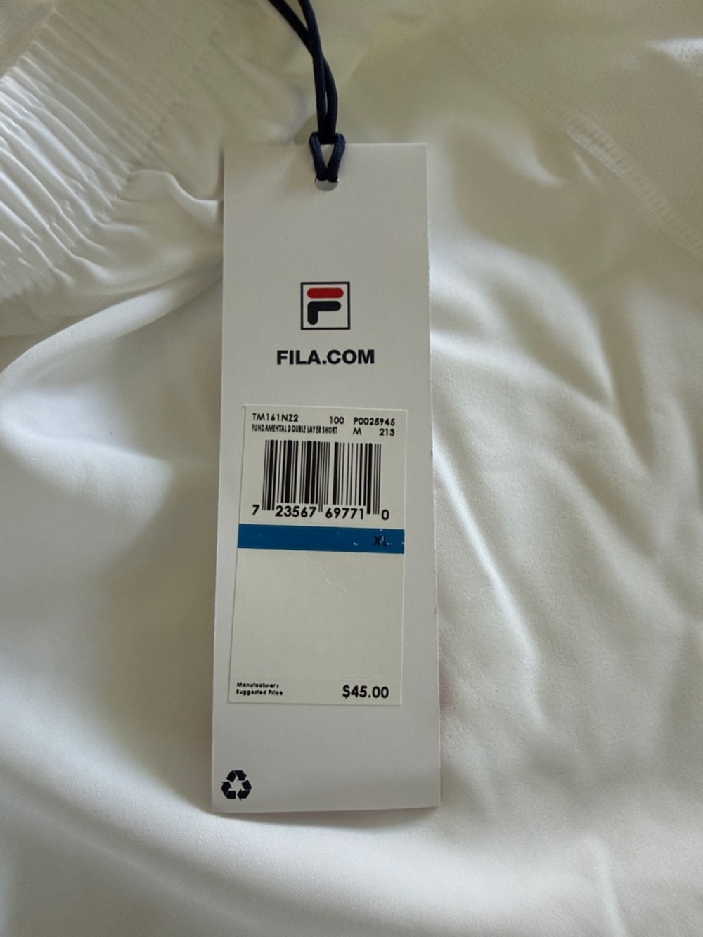Fila White Athletic Shorts with Branded Tag - Picture 3 of 6